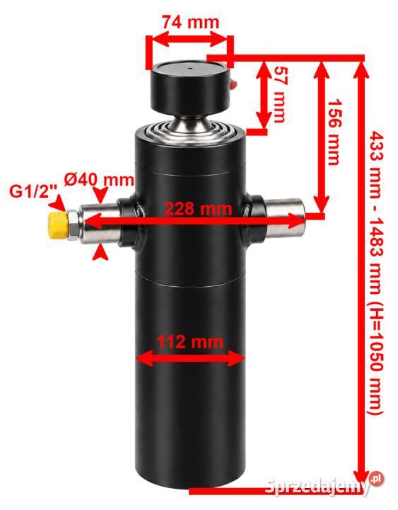 SIŁOWNIK HYDRAULICZNY WYWROTU PRZYCZEPY 6T 1050 Solec Kujawski