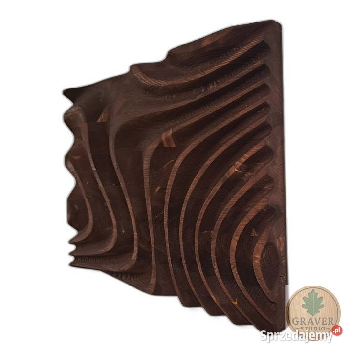 Płaskorzeźba drewniana fale wody dekoracja Malechowo