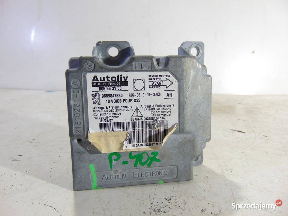 SENSOR AIR BAG AIRBAG PEUGEOT 407 9659847880