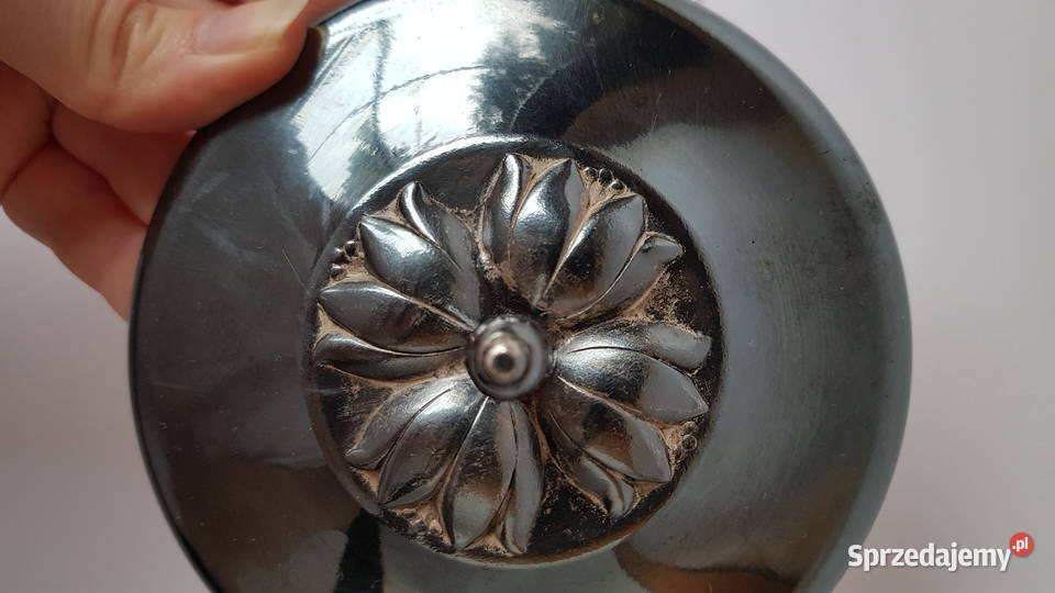 Platerowana cukiernica Tulipany ze szklanym