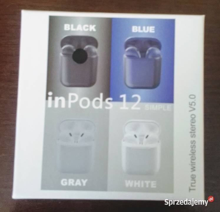 Nowe słuchawki bezprzewodowe InPods12 (białe lub czarne)