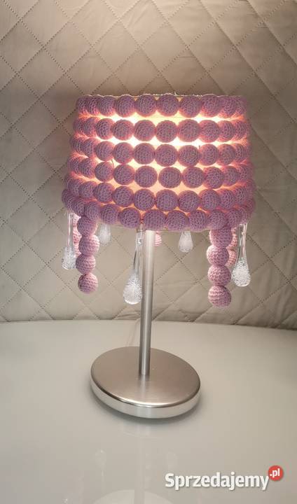Lampa stołowa wełniane kuleczki RÓŻ Trzcianka