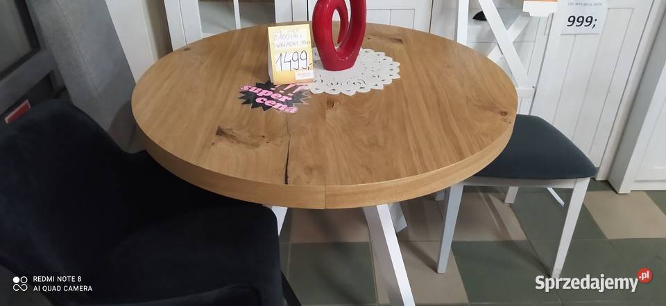 STÓŁ KOŁO ROZKŁADANY ŚREDNICA 100250 77cm Stoły, krzesła, biurka Toruń sprzedam