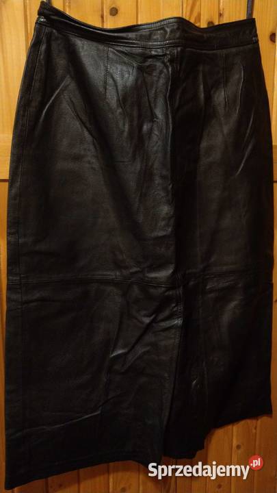 Skórzana spódnica LOTUS midi M L PRL wysyłka Warszawa