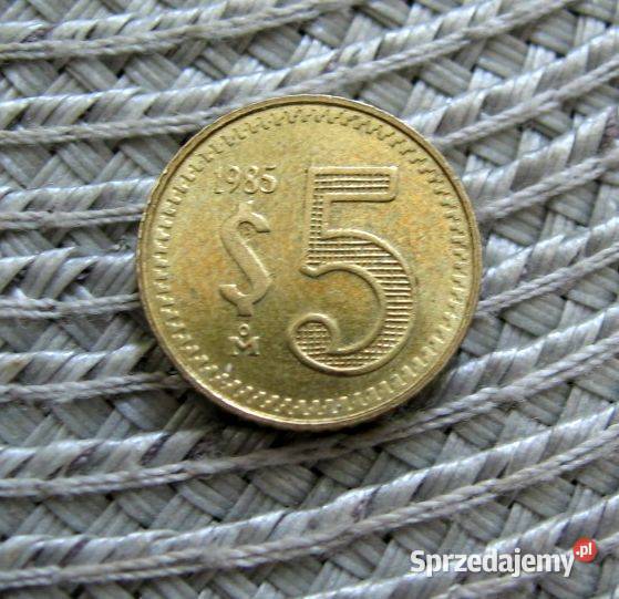 Meksyk 5 Peso 1985r Średnica 17 mm