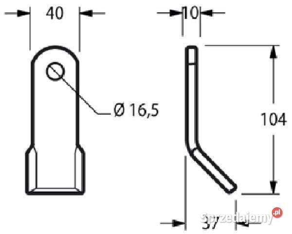 Nóż bijakowy 55x10x104 mm Fischer CK2500 Kamionna