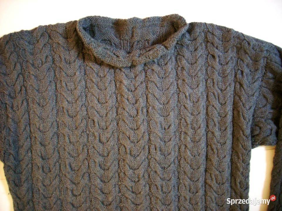 Gruby Sweter Dziergany na Drutach 40 42 Nowy Sącz