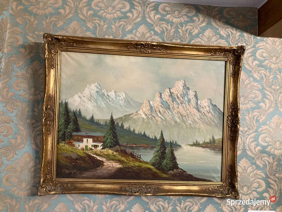 Obraz olejny na płótnie sygnowany w stylowej wielkopolskie Konin