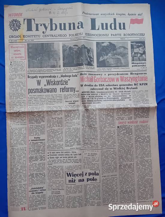 Trybuna Ludu 287 13446 8 grudnia 1987 r Antykwariat wielkopolskie Koźminek