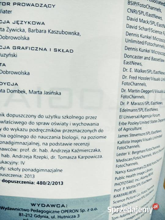 Biologia 2 operon rozszerzenie podręczni Antykwariat Warszawa
