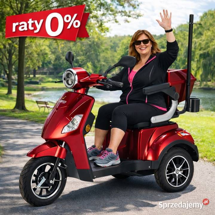 RATY 0% Skuter inwalidzki elektryczny 25 km/h automat hamulce DRACO RED