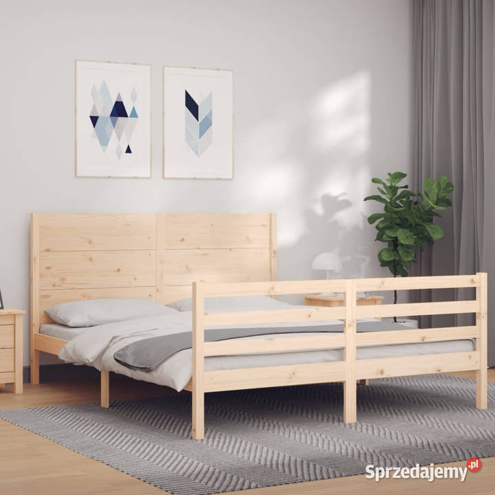 Rama łóżka z wezgłowiem lite drewno 160x200 Warszawa
