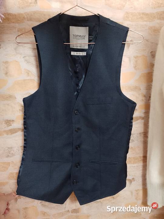 XXSXS Topman Granatowa kamizelka garniturowa z Kraków