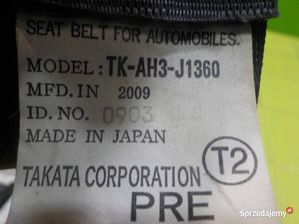 HONDA INSIGHT II 09r 5D 0914 pas bezpieczenstwa Suków