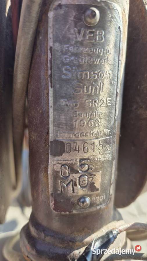 Simson Sr2e zarejestrowany podlaskie Białystok sprzedam