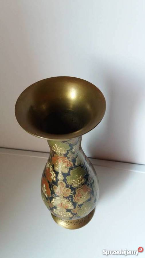 Mosiądz wazon z mosiądzu motyw indyjski Lubień
