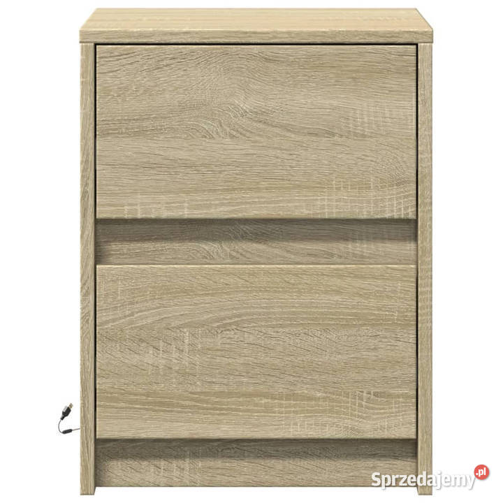Szafki nocne z LED 2 dąb sonoma materiał Warszawa