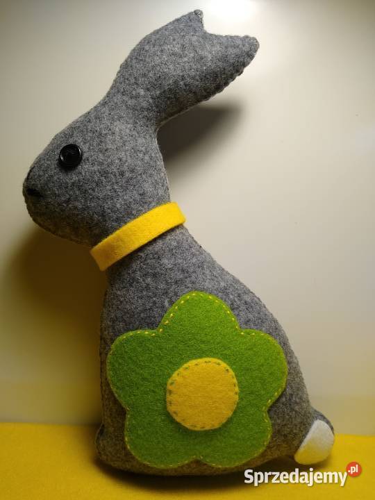 Duży Wielkanocny Zając z Filcu Handmade Gdańsk