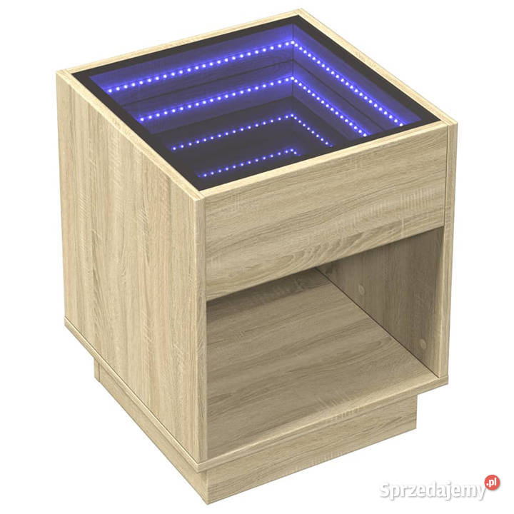 Stolik nocny z LED Infinity dąb sonoma 40x40x50 Warszawa