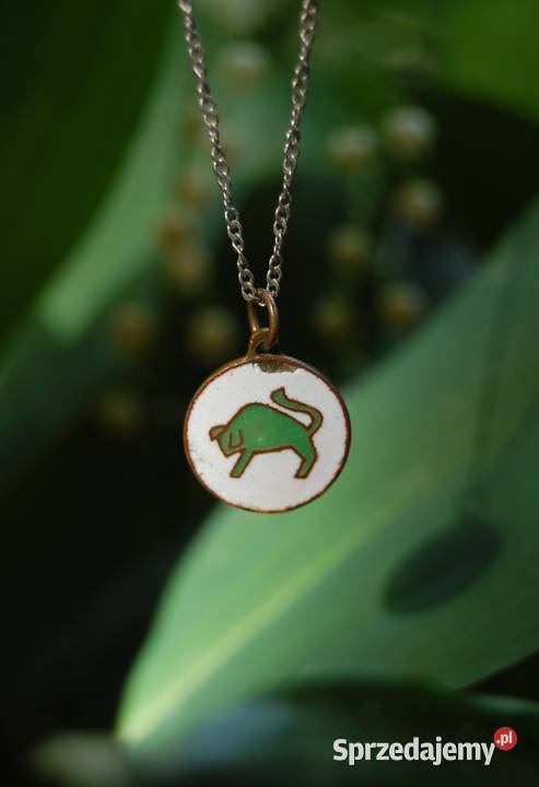 Byk zodiak emalia cloisonne brąz wisiorek Lublin
