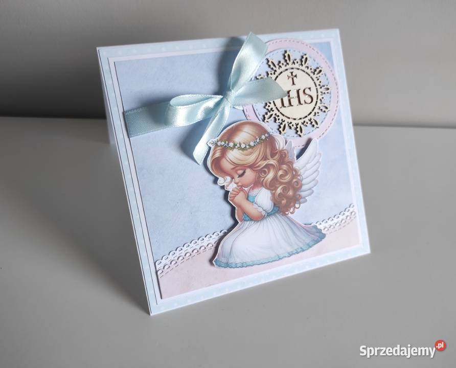 Kartka ręcznie robiona na Komunię Świętą Łódź