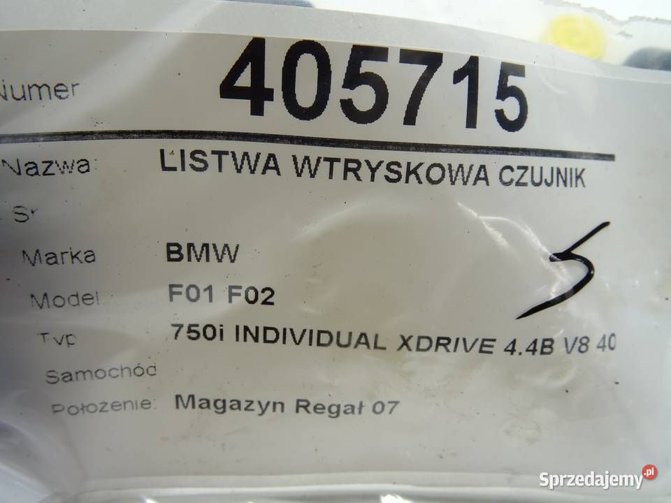 LISTWA WTRYSKOWA CZUJNIK BMW F01 7547599 44 408 podkarpackie