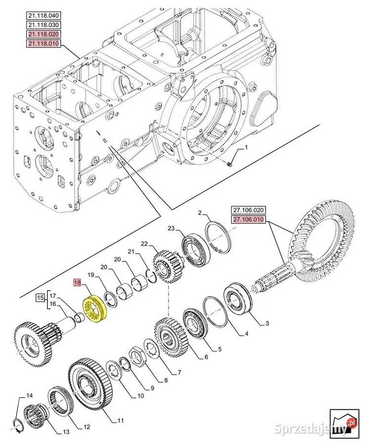 Połączenie wielowpustowe Case Holland 5125880 Skrzynia biegów podlaskie Białystok sprzedam