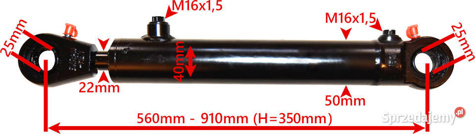CIENKI Siłownik Hydrauliczny CYLINDER SKOK 350 Solec Kujawski sprzedam