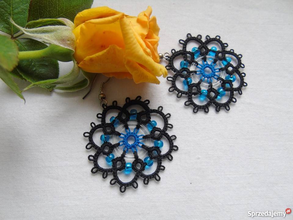 Kolczyki Frywolitkowe Wiśniowa