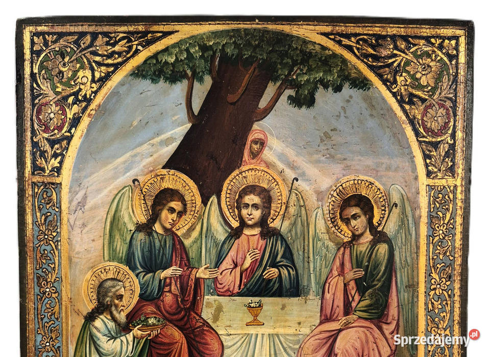 Ikona Święta Trójca Starego Testamentu XIX wiek Warszawa