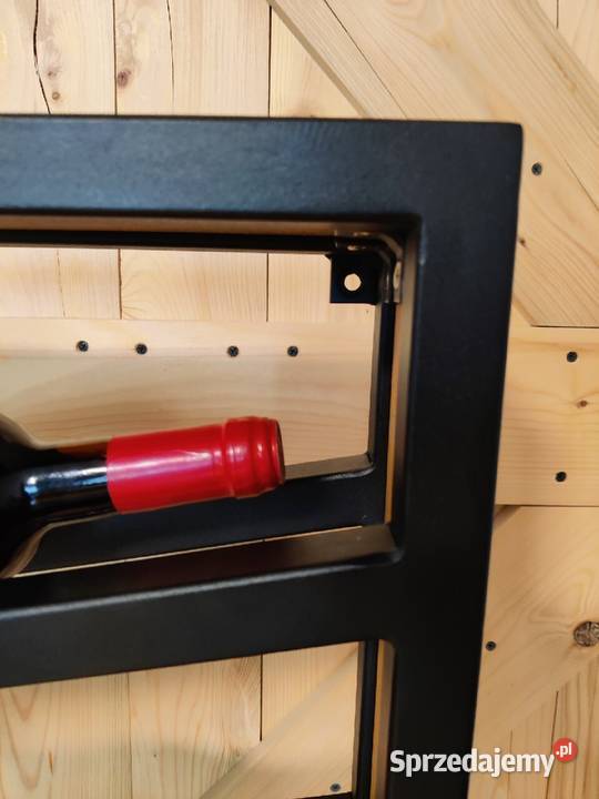 Regał wiszący na wino rękodzieło Loft 6 win śląskie