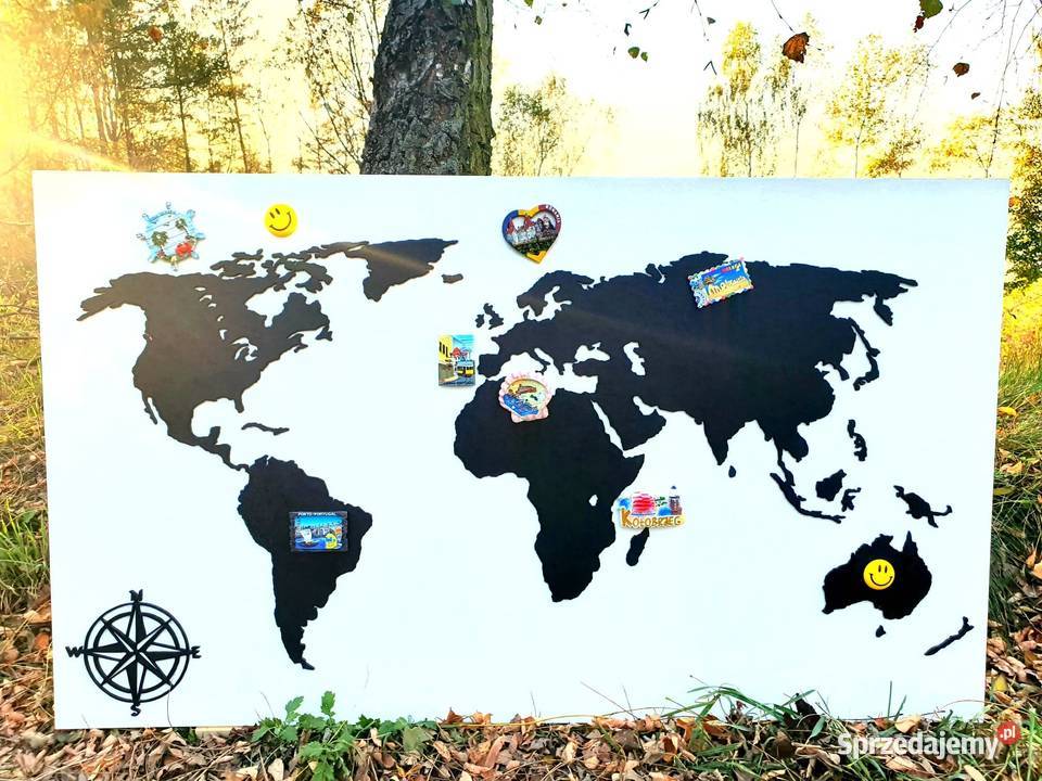 MAPA ŚWIATA w całości z drewna ORYGINALNA różne Tuchów