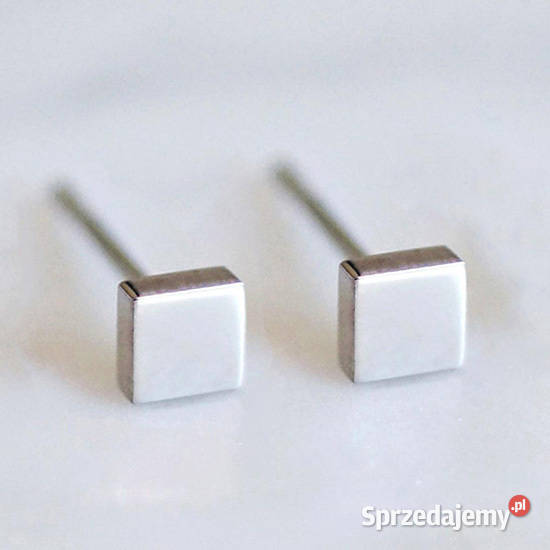 Koczyki damskie kwadraty stal Kolczyki Kraków sprzedam