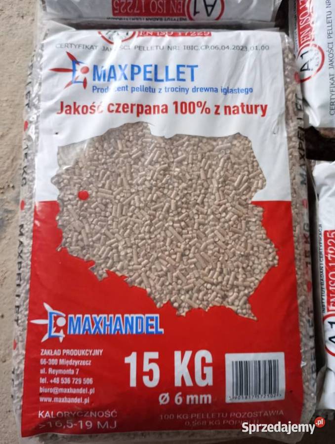 PELLET Z TROCIN DRZEWA SOSNOWEGO 6mm Ogrzewanie Międzyrzecz