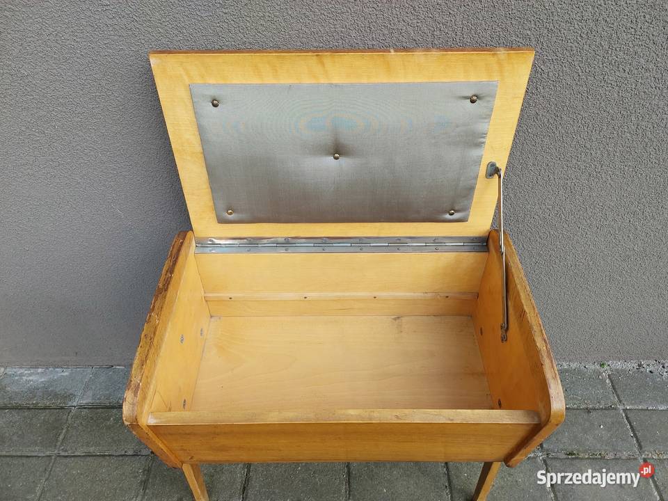 Stary stolik niciak schowek design PRL lata 70te Tczew