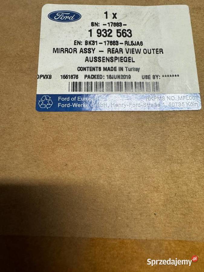 LUSTERKO LEWE FORD TRANSIT MK8 8 PIN NOWE Wrocław sprzedam