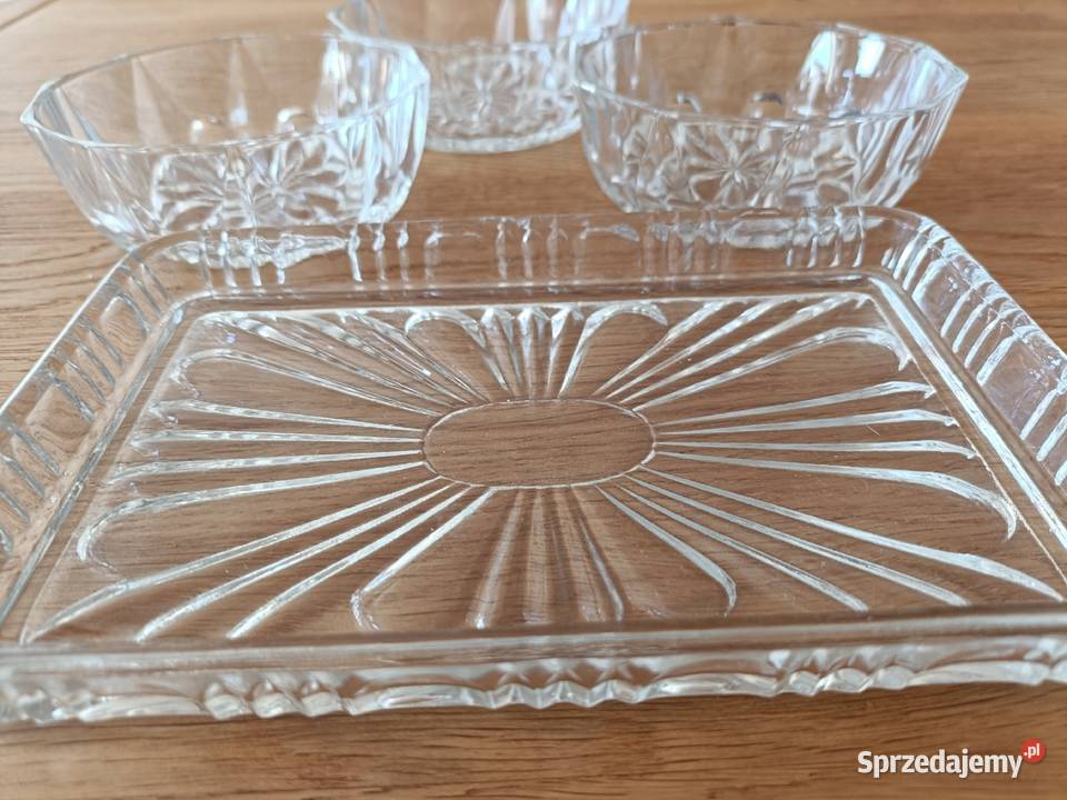 Piękne szkło PRL półmisek i salaterki Warszawa sprzedam
