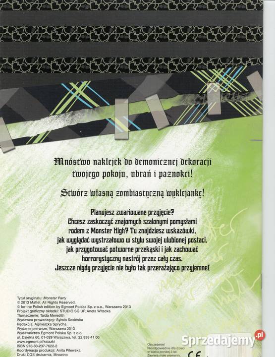 Monster High Zombiastyczna Wyklejanka Warszawa