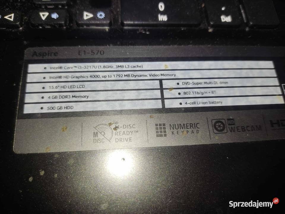 laptop acer aspire E1570 Gorzów Wielkopolski