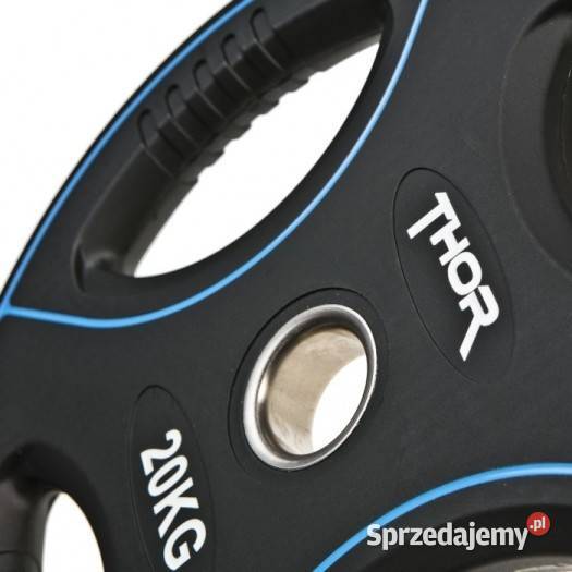 Obciążenia olimpijskie poliuretanowe czarne Thor Sprzęt do ćwiczeń Wałcz