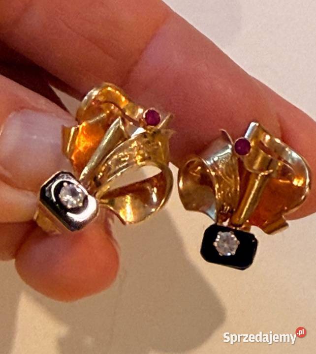 Portugalia Wyjątkowe stare kolczyki ze złota