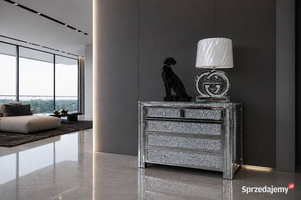 Lustrzana komoda z kryształkami Milion Diamonds Golkowice