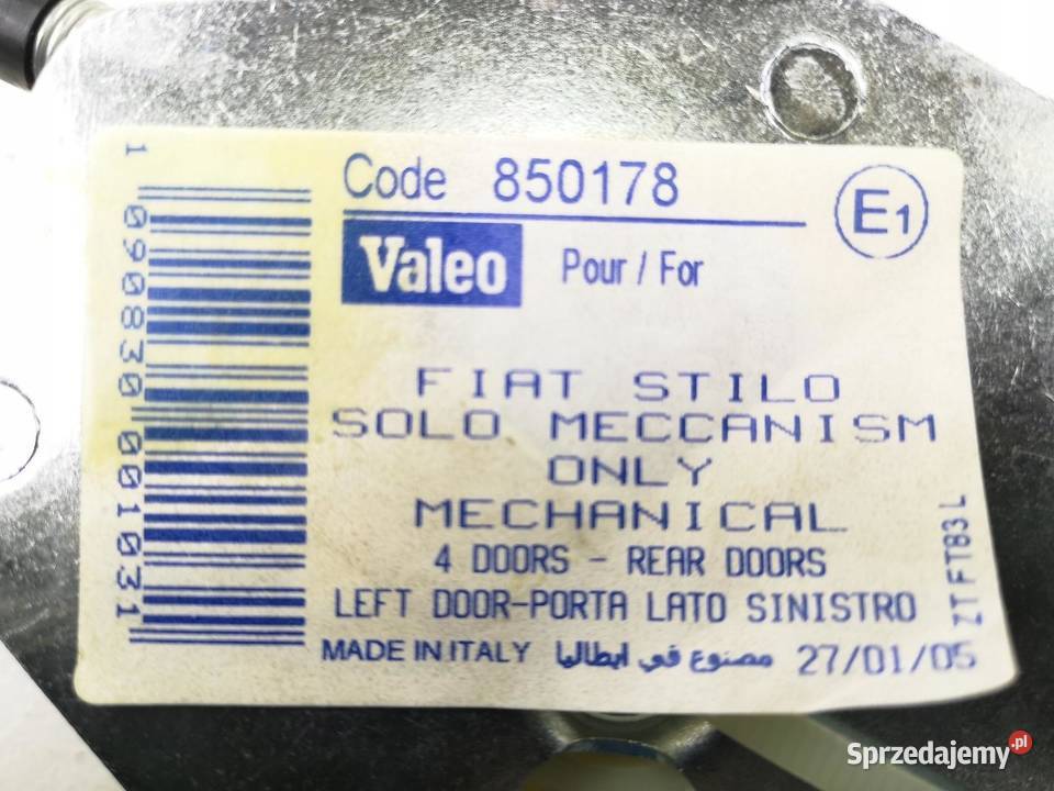 PODNOŚNIK SZYBY LEWY TYŁ FIAT STILO 0108 VALEO lubelskie sprzedam