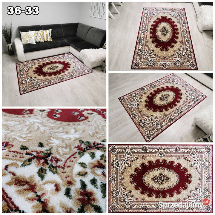 Gęsty dywan 200x300 bordowy klasyczny 3633 Białystok