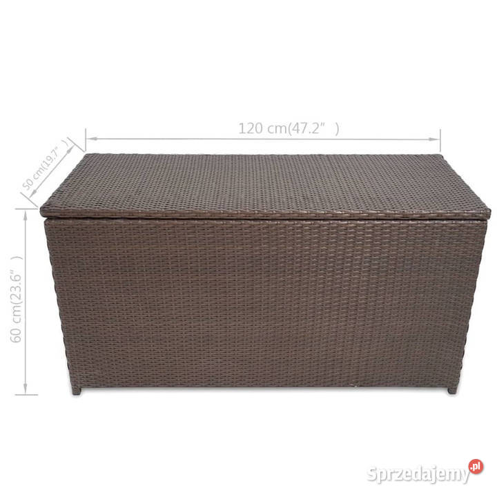 Skrzynia ogrodowa brązowa 120 x 50 x 60 rattan Skrzynie ogrodowe