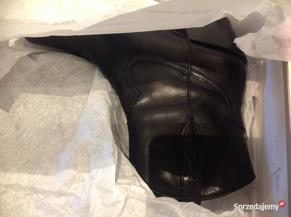 Kowbojki Krótkie Skórzane Buty Damskie KENNEL Nowa Sól