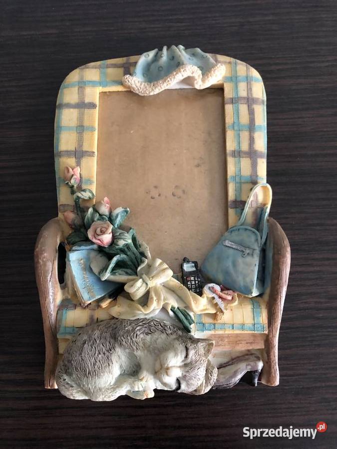 stara ceramiczna ramka na zdjęcia Pozostałe Krosno