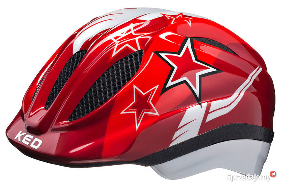 Kask rowerowy KED Meggy II S 4651 red stars LED Pozostałe
