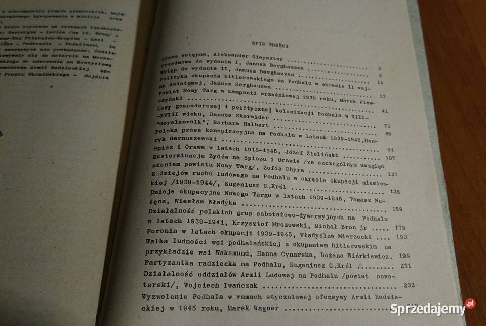 Podhale w czasie okupacji 19391945 pod red