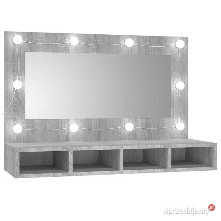 vidaXL Szafka z lustrem i LED szary dąb sonoma Warszawa